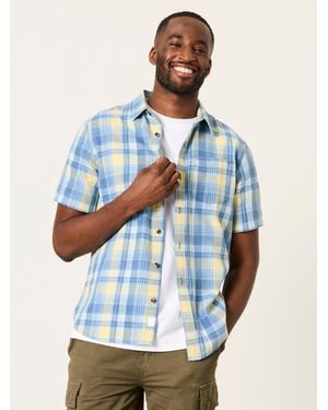 FatFace Fatface Bude Short Sleeve Check Shirt - Blue
