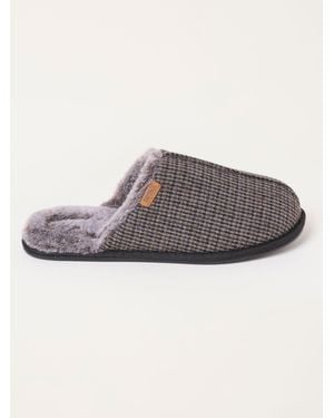 FatFace Fatface Harvey Chequered Mule Slippers - Brown