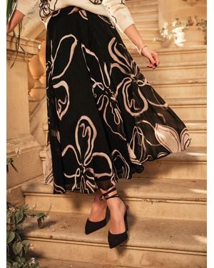 FatFace Fatface Floral Midi Skirt - Brown