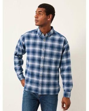 FatFace Fatface Morley Long Sleeve Relaxed Fit Check Shirt - Blue