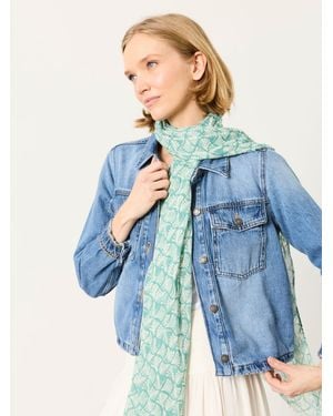 FatFace Shell Printed Lightweight Scarf - Blue