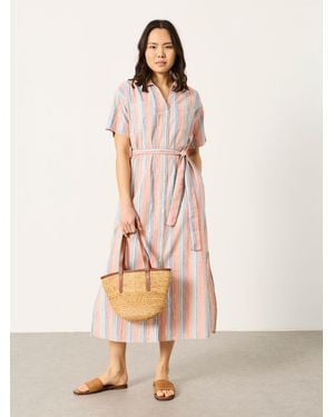 FatFace Fatface Susie Regular Stripe Shirt Dress - Natural