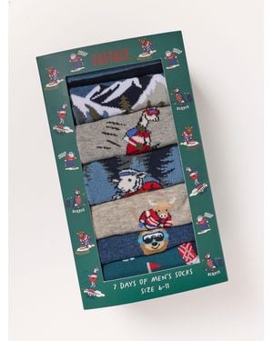 FatFace Fatface 7 Pack Multi Sport Animal Socks - Green