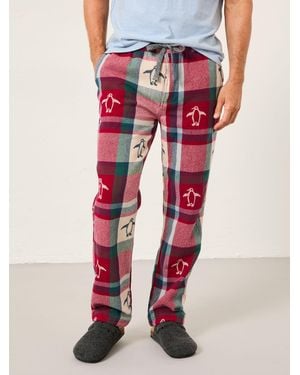 FatFace Penguin Jacquard Pyjama Bottoms - Red