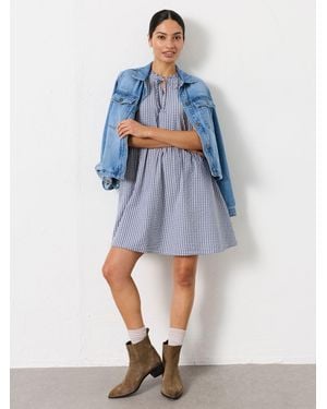 FatFace Fatface Petite Gingham Dress - Blue