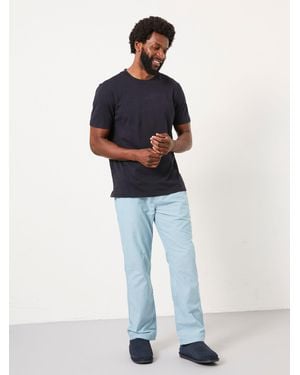 FatFace Seil Stripe Trouser Pyjama Set - Blue