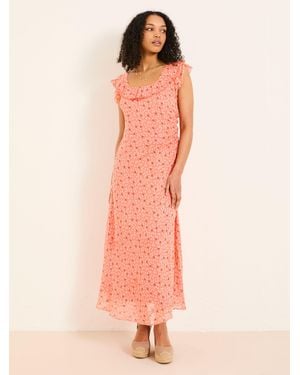 FatFace Fatface Sloane Scoop Neck Printed Dress - Pink