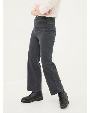 FatFace Keswick Wide Leg Crop Jeans - Grey