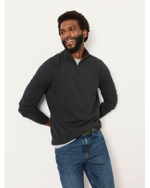 FatFace Rye Quarter Zip Knitted Jumper - Blue