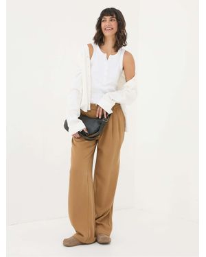 FatFace Ginger Wide Leg Drape Trousers - White