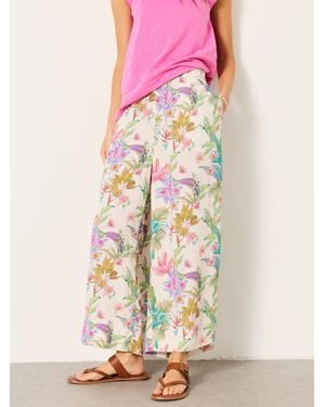 FatFace Eliza Wide Leg Cropped Trouser - Pink