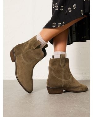 FatFace Remi Regular Fit Leather Ankle Boot - Black