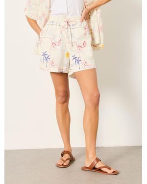 FatFace Fatface Cassie 100% Linen Shorts - Natural