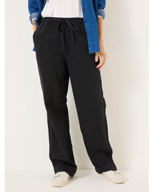 FatFace Fatface Ashby Charcoal Wide Leg Trousers - Black