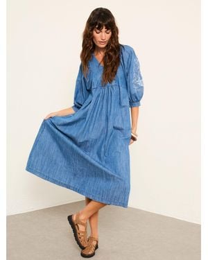 FatFace Fatface Jess Regular Denim Midi Dress - Blue