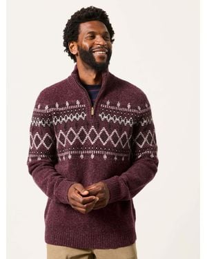 FatFace Brinley Half Neck Knitted Jumper - Red