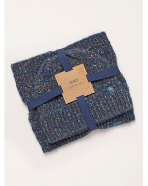 FatFace Fatface Nep Knitted Snood And Beanie Set - Blue