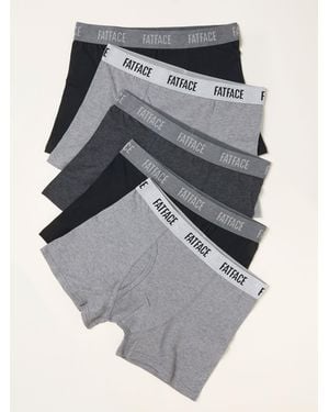 FatFace 5 Pairs Of Plain Boxers - Grey