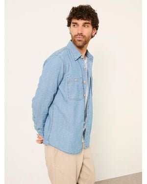 FatFace Fatface Long Sleeve Chambray Shirt - Blue