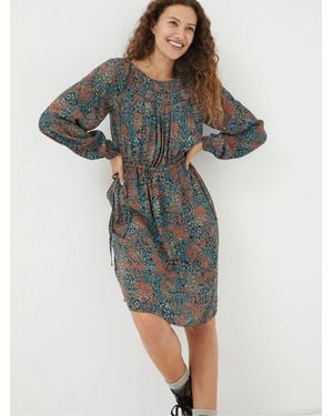 FatFace Taylor Textured Spot Dress - Grey