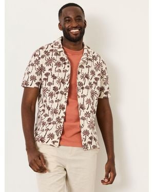 FatFace Fatface Truro Palm Print Shirt - Natural