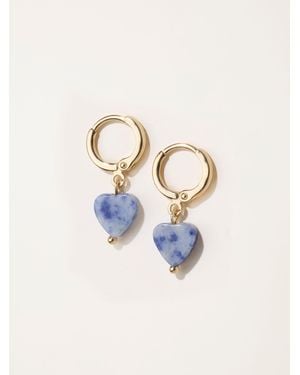 FatFace Fatface Heart Drop Earrings - Blue