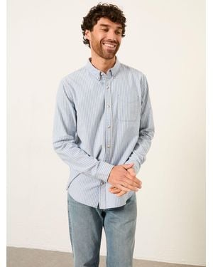 FatFace Long Sleeve Oxford Stripe Shirt - Grey