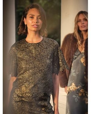 FatFace Fatface Lara Lace Top - Brown