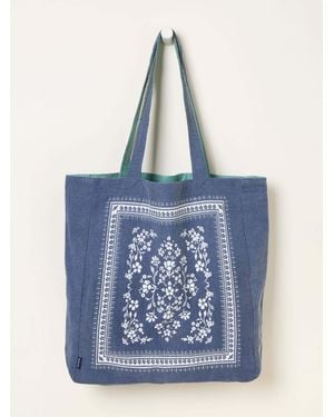 FatFace Fatface Llama Reversible Tote Bag - Blue