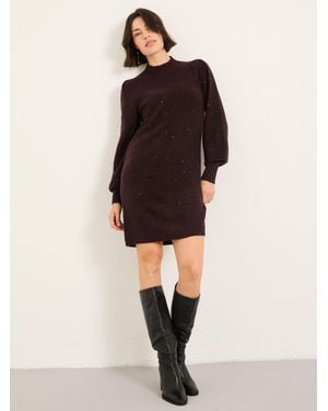 FatFace Fatface Regular Sparkle Knit Mini Dress - Natural