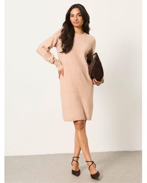 FatFace Fatface Skylar Petite Knitted Dress - Natural