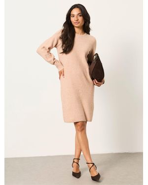 FatFace Skylar Petite Knitted Dress - Natural