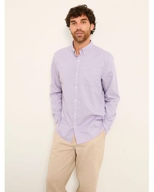 FatFace Seagre Long Sleeve Semi Plain Shirt - Purple