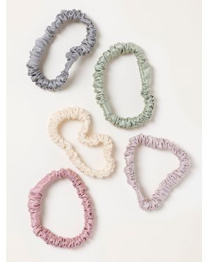FatFace Fatface 5 Pack Plain Satin Scrunchies - Natural