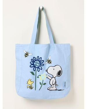 FatFace Snoopy Floral Reversible Tote Bag - Blue