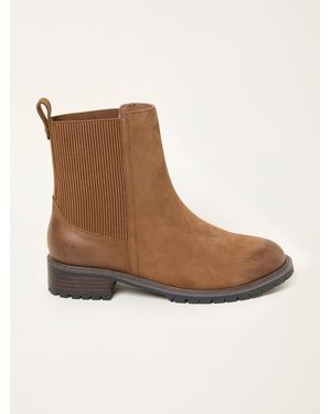 FatFace Fatface Evelyn Standard/Wide Fit Leather Chelsea Ankle Boots - Brown