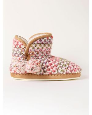 FatFace Fatface Sara Multi Knit Slipper Boots - Pink