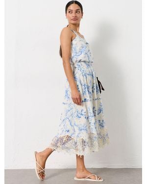 FatFace Fatface June Midi Skirt - Blue