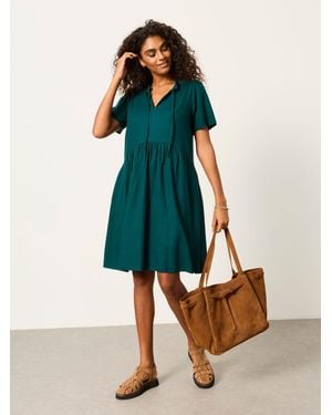 FatFace Fatface Immy Petite Linen Dress - Blue