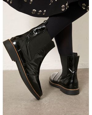 FatFace Fatface Patent Chelsea Ankle Boots - Black