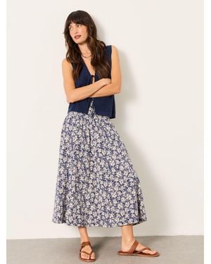 FatFace Fatface Harlow Jersey Midi Skirt - Multicolour
