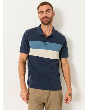 FatFace Fatface Clifton Colour Block Pique Polo Shirt - Blue