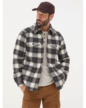 FatFace Fatface Milton Check Overshirt - Grey