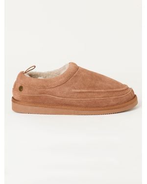 FatFace Fatface Lewis Tan Suede Mule Slipper - Brown