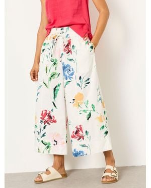 FatFace Aubrey Wide Leg Cropped Trousers - Multicolour
