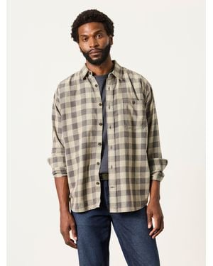 FatFace Thursby Long Sleeve Relaxed Fit Check Shirt - Natural