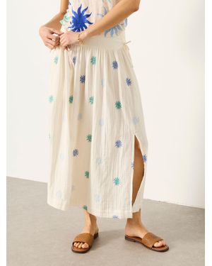 FatFace Fatface Kit Embroidered Midi Skirt - White