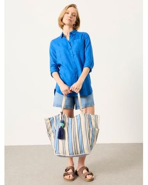 FatFace Stripe Tote Bag - Blue