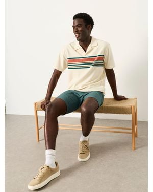 FatFace Fatface Sutton Textured Chest Stripe Polo - Natural