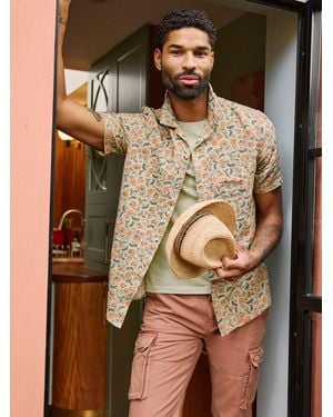 FatFace Short Sleeve Bloom Print Shirt - Brown